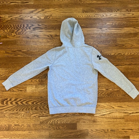 UNDER ARMOUR UA Favorite Fleece Word Mark Popover Hoodie Cozy Gray Size Small - Picture 5 of 6